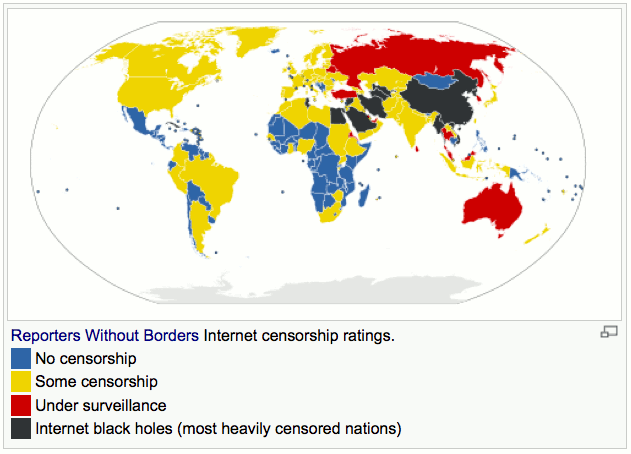 [World map of Internet Censorship, from Wikipedia]